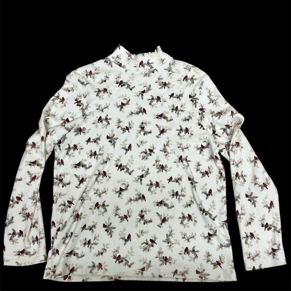 Croft & Barrow Winter Holiday Cardinal Mock Turtleneck, Women’s Petite Large - Picture 1 of 6